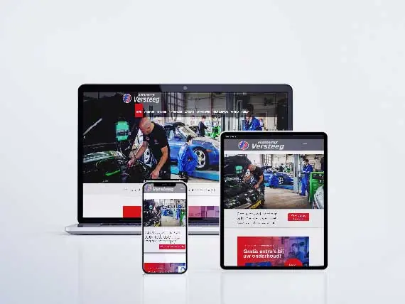 Web d'un concessionari en ordinador, tauleta i mòbil