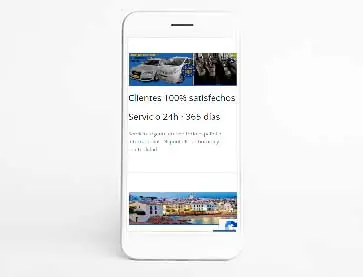 Web d'una empresa de taxis en un mòbil